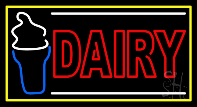 Double Stroke Red Dairy LED Neon Sign