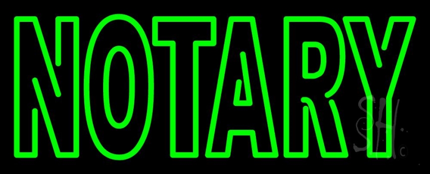Green Slant Notary LED Neon Sign