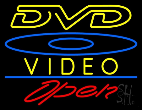 Dvd Video With Cd Logo Open LED Neon Sign