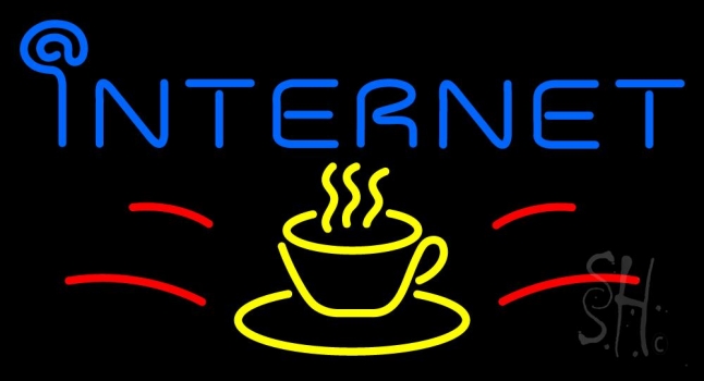 Blue Internet Cafe LED Neon Sign