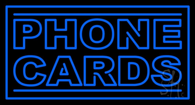 Blue Phone Cards LED Neon Sign