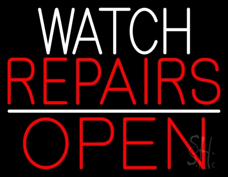Blue Watch Repairs Open LED Neon Sign