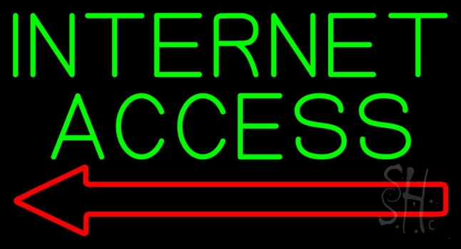 Green Internet Access With Arrow LED Neon Sign