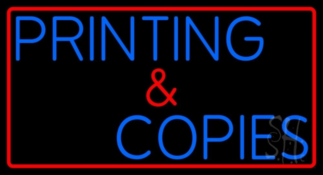 Printing And Copies LED Neon Sign