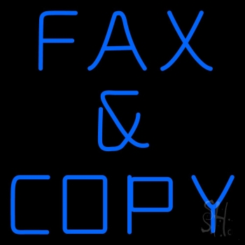 Blue Fax And Copy LED Neon Sign