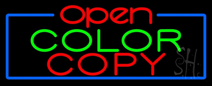 Open Color Copy 2 LED Neon Sign