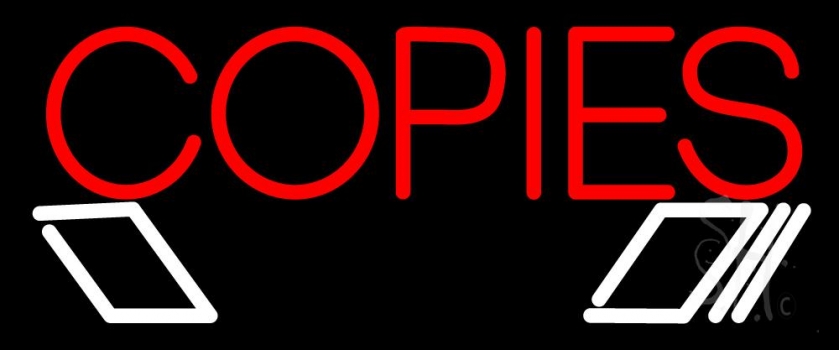 Red Copies Logo 1 LED Neon Sign
