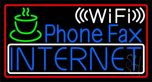 Phone Fax Internet 2 LED Neon Sign