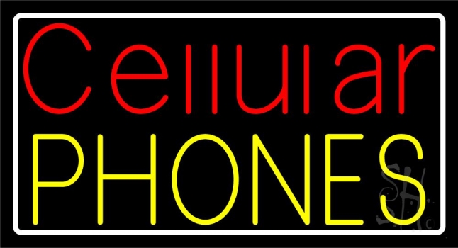 Red Cellular Yellow Phones LED Neon Sign