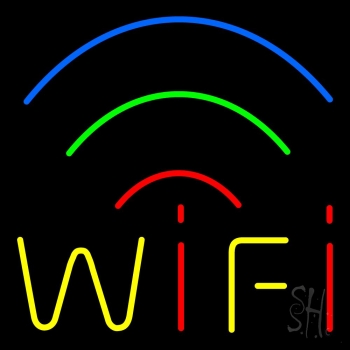 Red Wifi Block 5 LED Neon Sign
