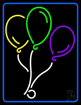 With Border Balloon Logo LED Neon Sign