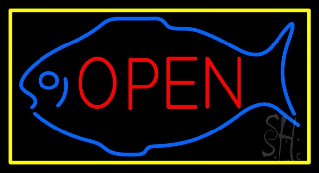 Fish Open Red LED Neon Sign