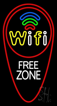 Free Wifi Zone Block LED Neon Sign