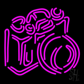Pink Camera Logo LED Neon Sign