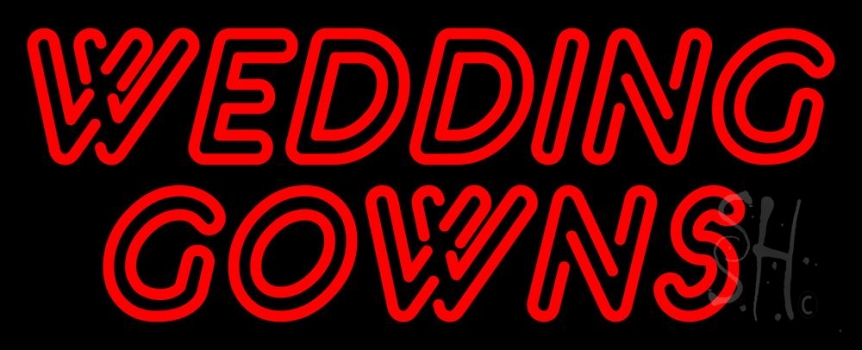 Red Double Stroke Wedding Gowns LED Neon Sign