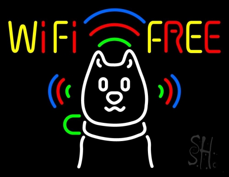 Wifi With Dog Logo 1 LED Neon Sign