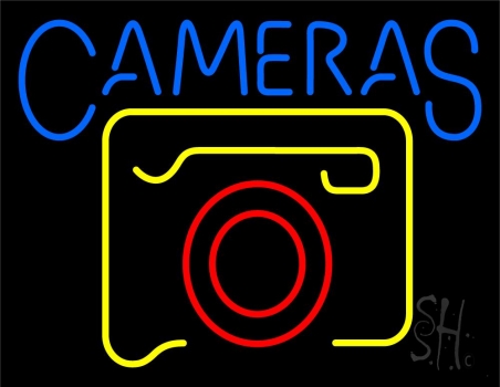 Yellow Cameras Logo LED Neon Sign