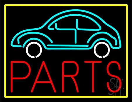 Car Logo Parts Yellow Border LED Neon Sign