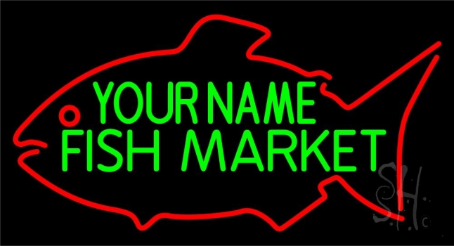 Custom Green Fish Market LED Neon Sign