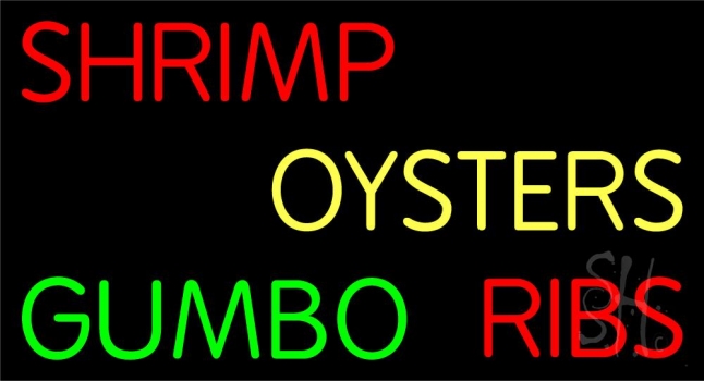 Red Shrimp Block 2 LED Neon Sign