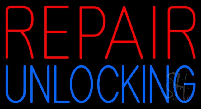 Red Repair Blue Unlocking LED Neon Sign