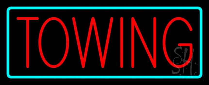 Towing Turquoise Border LED Neon Sign