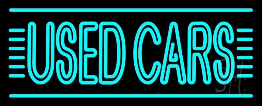 Turquoise Double Stroke Used Cars 1 LED Neon Sign