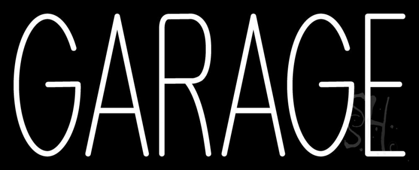White Garage LED Neon Sign