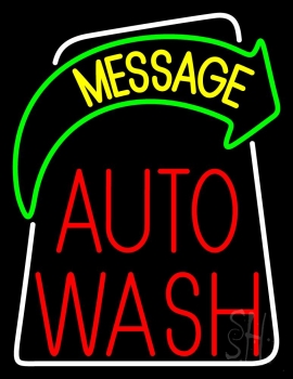 Custom Auto Wash With Arrow LED Neon Sign