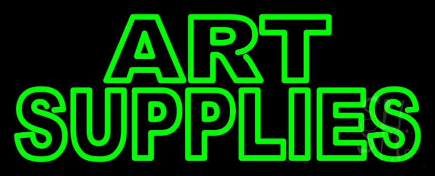 Green Double Stroke Art Supplies 1 LED Neon Sign