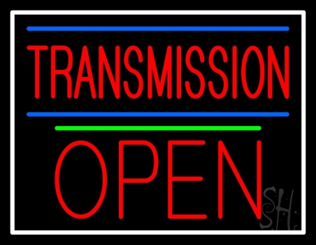 Red Transmission With Block Open Line LED Neon Sign