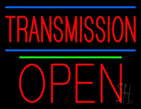 Red Transmission Open Block Open Green Line LED Neon Sign