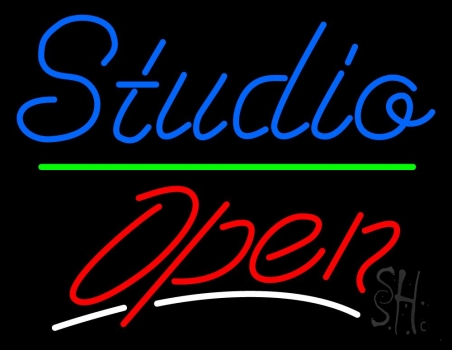Blue Studio Red Open 1 LED Neon Sign