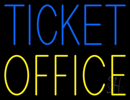 Blue Ticket Yellow Office LED Neon Sign