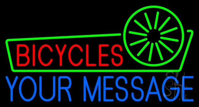Custom Blue Name Red Bicycles 2 LED Neon Sign