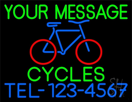 Custom Cycles With Phone Number LED Neon Sign