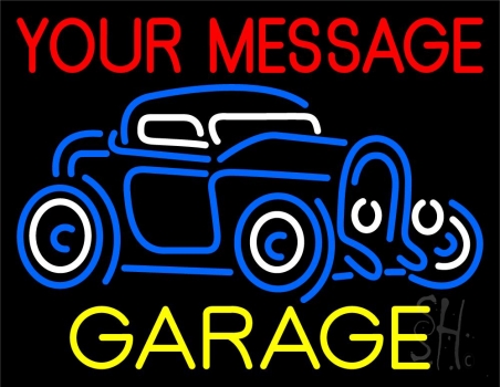 Custom White Garage Car Logo 1 LED Neon Sign