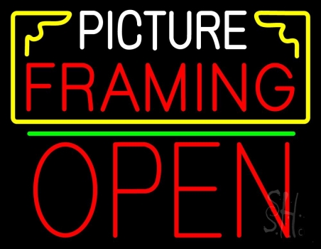 Picture Framing With Frame Open 1 Logo LED Neon Sign
