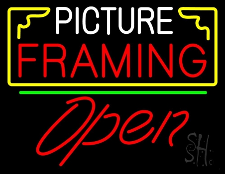 Picture Framing With Frame Open 2 Logo LED Neon Sign