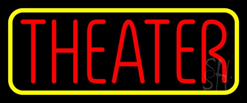 Red Theater Yellow Border LED Neon Sign