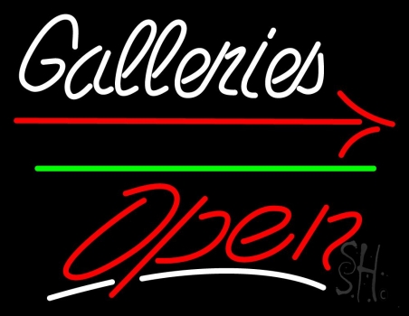 White Galleries With Open 3 LED Neon Sign
