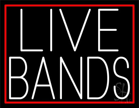 White Live Bands 3 LED Neon Sign