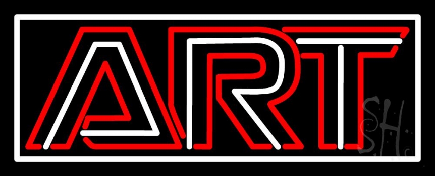Art 6 With Border LED Neon Sign