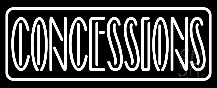 Concessions White Border LED Neon Sign