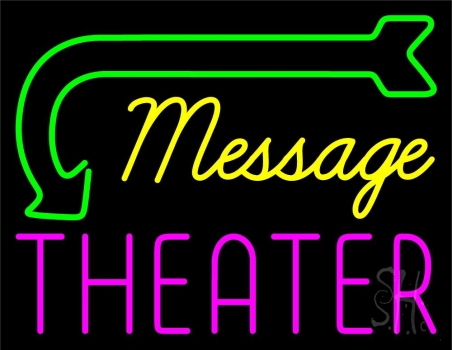 Custom Pink Theater Green Arrow LED Neon Sign