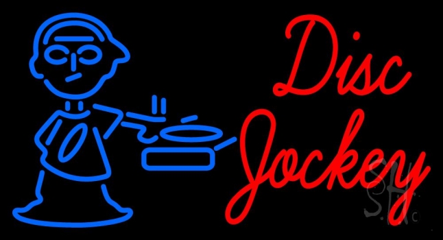 Dj Red Disc Jockey LED Neon Sign