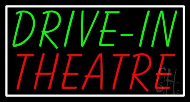 Drive In Theatre With Border LED Neon Sign