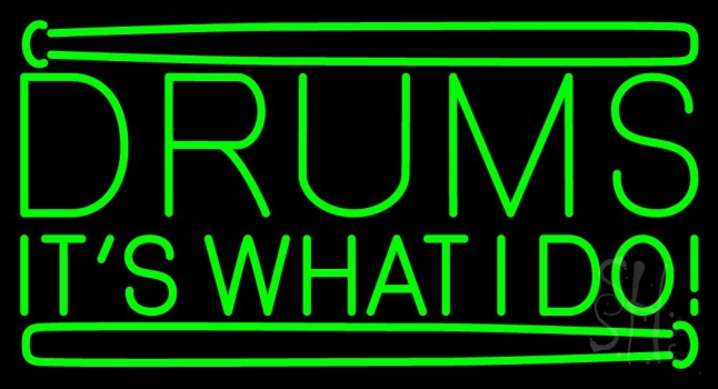 Green Drums LED Neon Sign