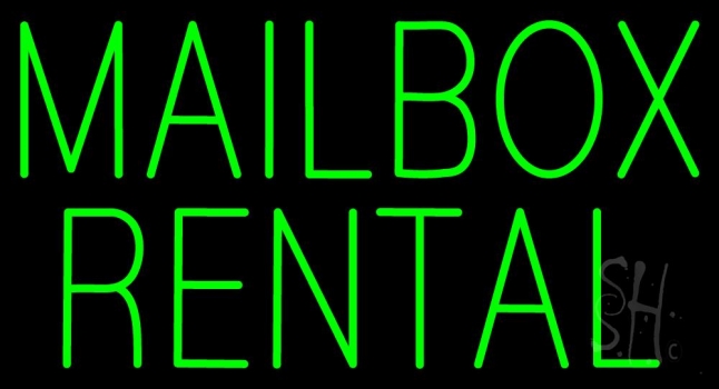 Green Mailbox Rental LED Neon Sign