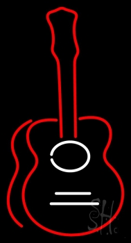 Guitar In Red LED Neon Sign